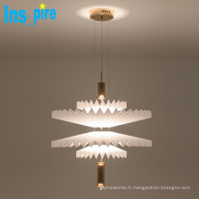 Acrylique + fer simple double lampe suspendue décorative or pendentif lumières